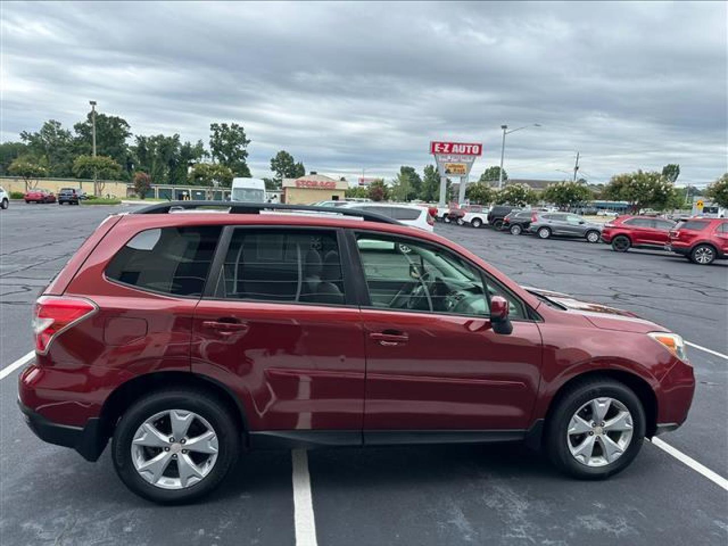 2015 Venetian Red Pearl Subaru Forester 2.5i Premium (JF2SJADC0FH) , Continuously Variable Transmission transmission, located at 3900 Bragg Blvd., Fayetteville, NC, 28303, (910) 868-3000, 35.081905, -78.943367 - T-9844 - 2015 Subaru Forester JF2SJADC0FH526186 - Photo#2